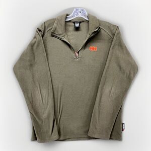 Helly Hansen Polartec Fleece Sweatshirt Mens Medium Olive  Quarter Zip Pullover